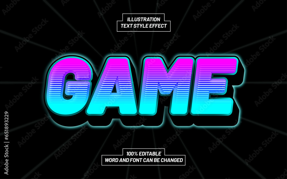 Game 3D Bold Text Style Effect