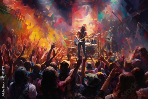 Rock abstract colorful concert illustration © Denis