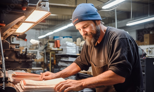 Crafting Perfection: Intimate Portrait of a Bindery Worker.