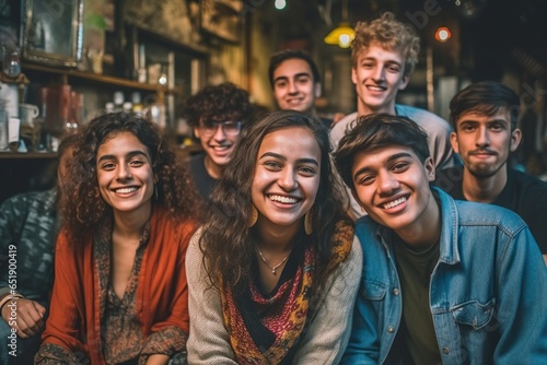 Diverse Friends Hanging Out, multicultural friendship, diverse group of friends, inclusive social gathering, friends of different backgrounds © gfx_nazim