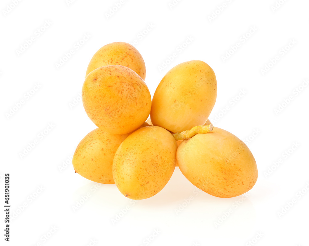Bunch of date palm on white background. Bunch of date palm on white background.