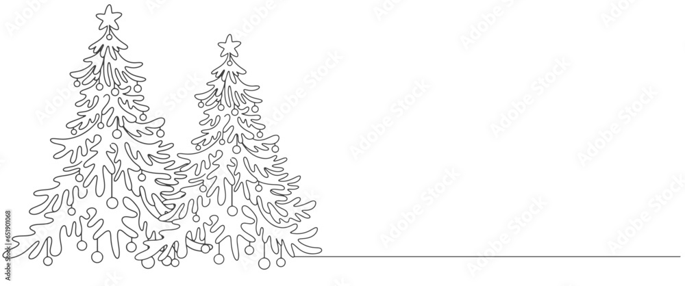 Christmas pine fir tree. line art drawing. Vector illustration minimalistic design Christmas pine fir tree. line art drawing. Vector illustration minimalistic design