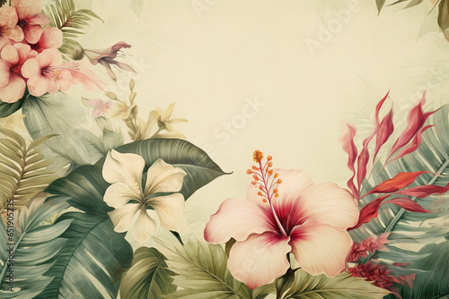 Vintage floral background card with space for texts