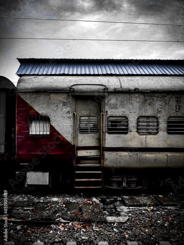 An old abandoned train