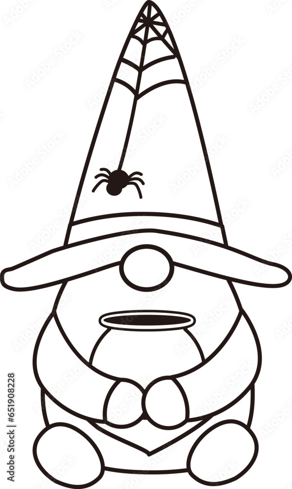 Halloween gnome outline Halloween gnome outline