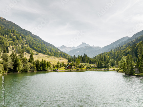 Fototapeta Naklejka Na Ścianę i Meble -  Grünsee and the Grünersee Park, Landscape from the Austrian countryside