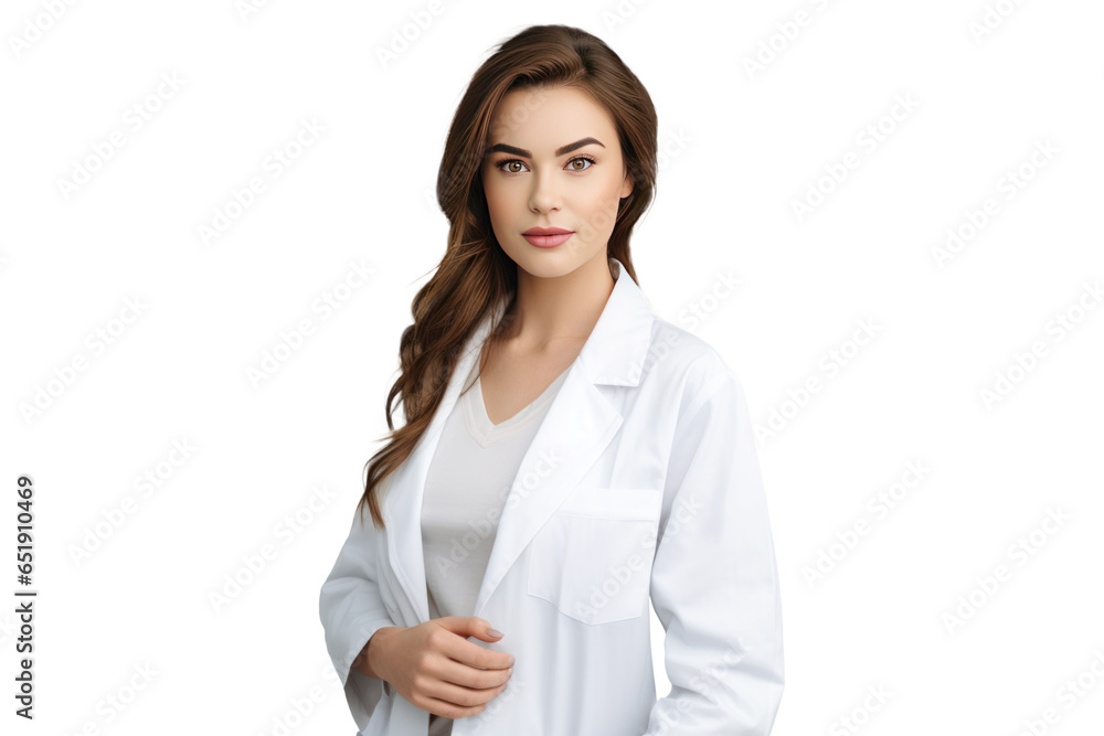 portrait of gentle young doctor woman in medical uniform for healthcare purposes, png isolated on white transparent background portrait of gentle young doctor woman in medical uniform for healthcare purposes, png isolated on white transparent background