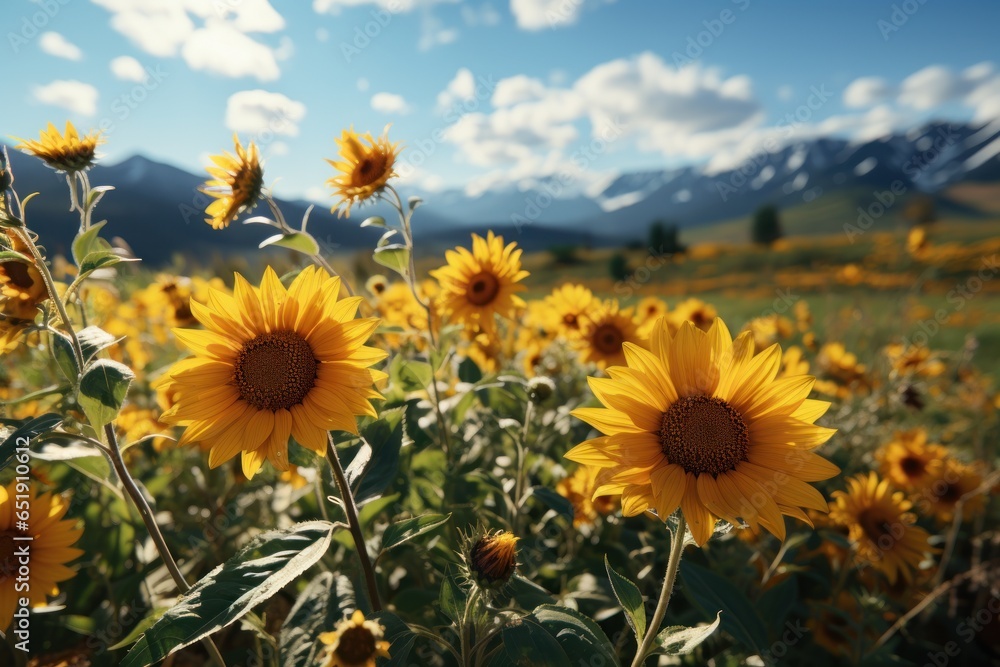 Sunflower field landscape, Generate with Ai.