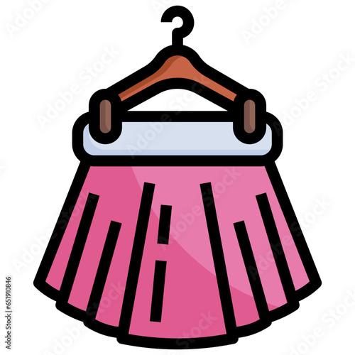 SKIRT filled outline icon,linear,outline,graphic,illustration