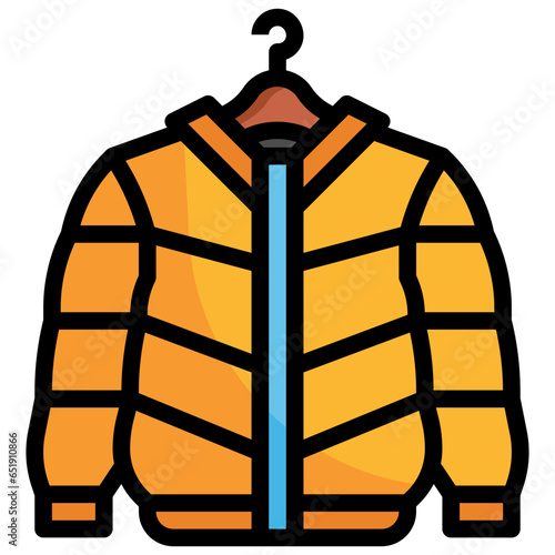 WINTER JACKET filled outline icon,linear,outline,graphic,illustration