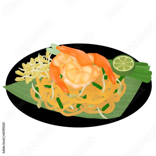 Pad thai or padthai noodle with delicious thai food.