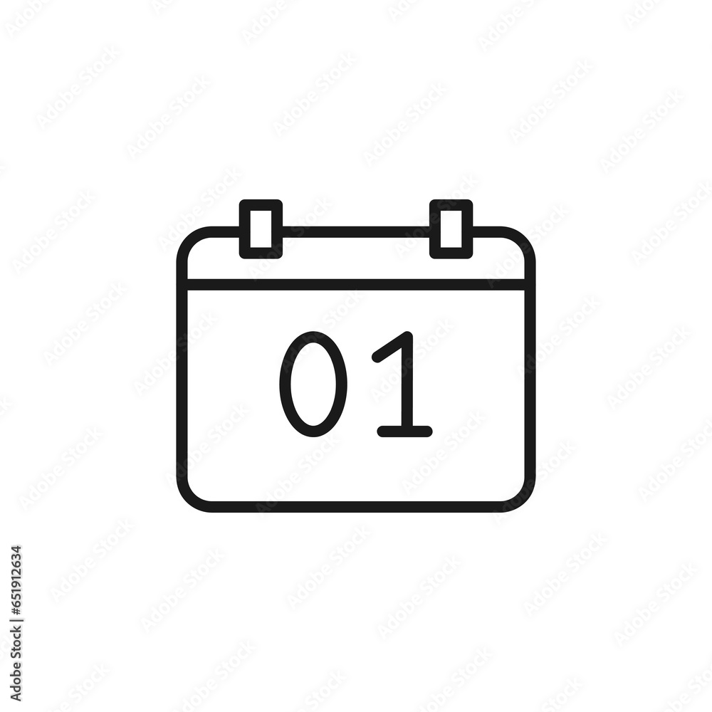 Calendar date line icon with editable stroke. Vector illustration. Calendar date line icon with editable stroke. Vector illustration.