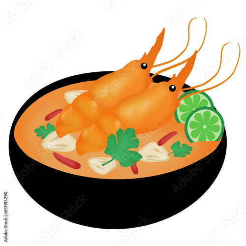 Tom Yum Kung spicy soup Thai food.