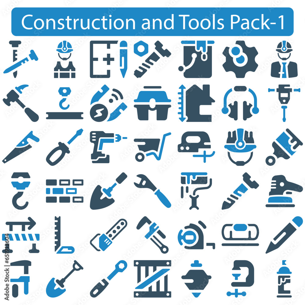 Construction and Tools icon set