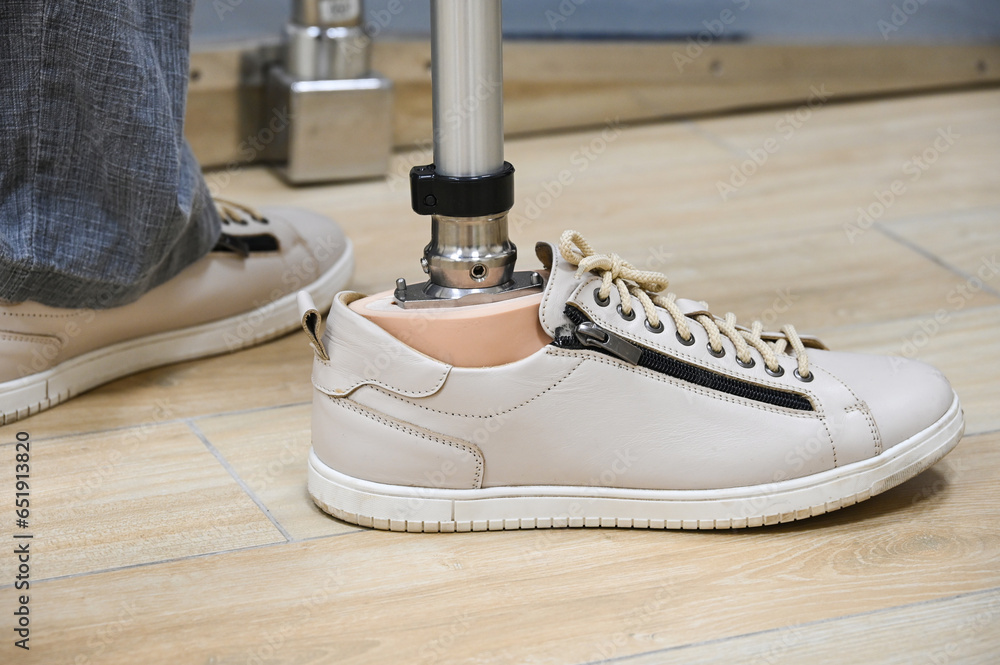 Limb prosthetics, workshop for the production of prosthetic legs