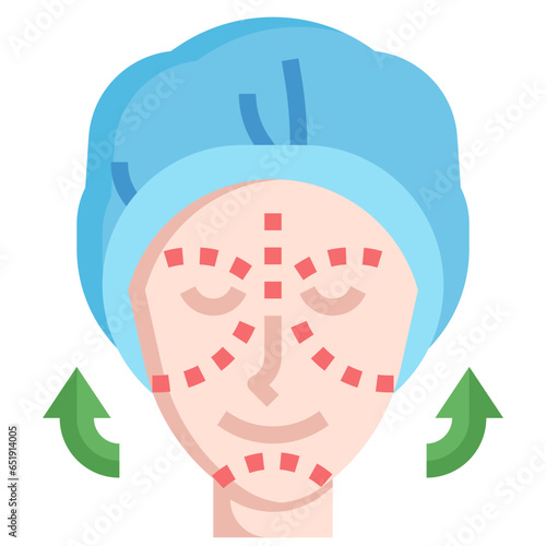 FACE LIFT filled outline icon,linear,outline,graphic,illustration