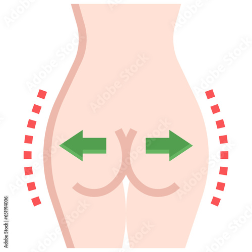 BUTT AUGMENTATION filled outline icon,linear,outline,graphic,illustration