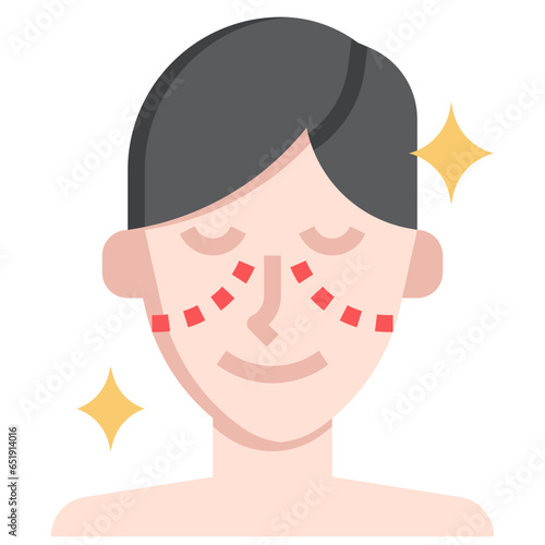 FACIAL IMPLANTS filled outline icon,linear,outline,graphic,illustration