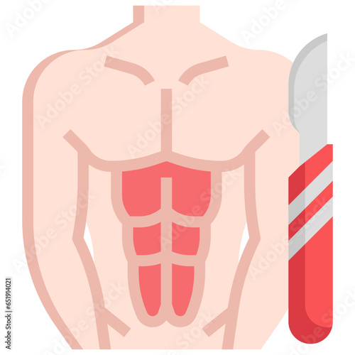SIX PACK SURGERY filled outline icon,linear,outline,graphic,illustration
