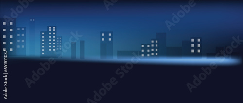 building cityscape at dark background vector 