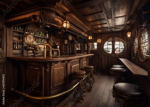 Saloon  old west  bar  steampunk style  Generative A.I.
