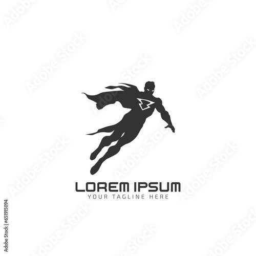 Super man minimal logo vector icon design template