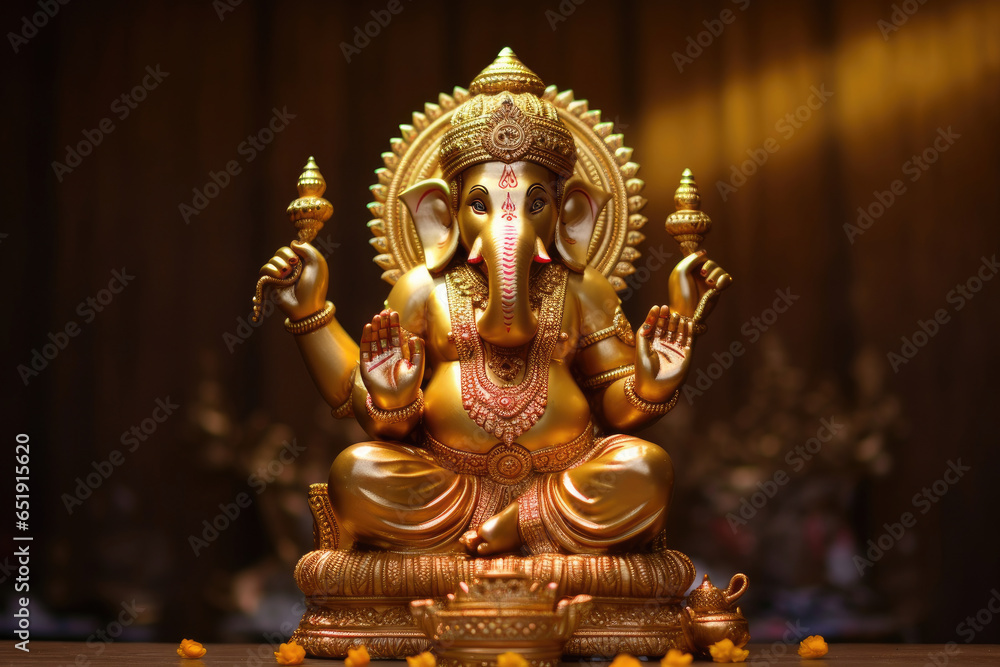 Fototapeta premium a Lord Ganpati, Ganesha. Generative Ai