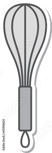 日用品のステッカー単品イラストアイコン　泡立て器