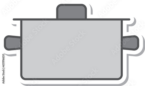 日用品のステッカー単品イラストアイコン　鍋