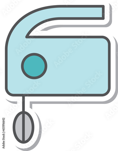 日用品のステッカー単品イラストアイコン　泡立て機