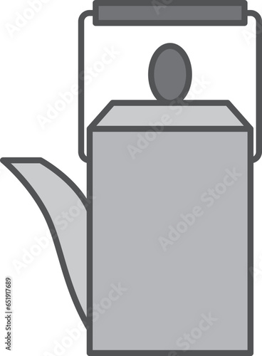 日用品のカラー単品イラストアイコン　やかん