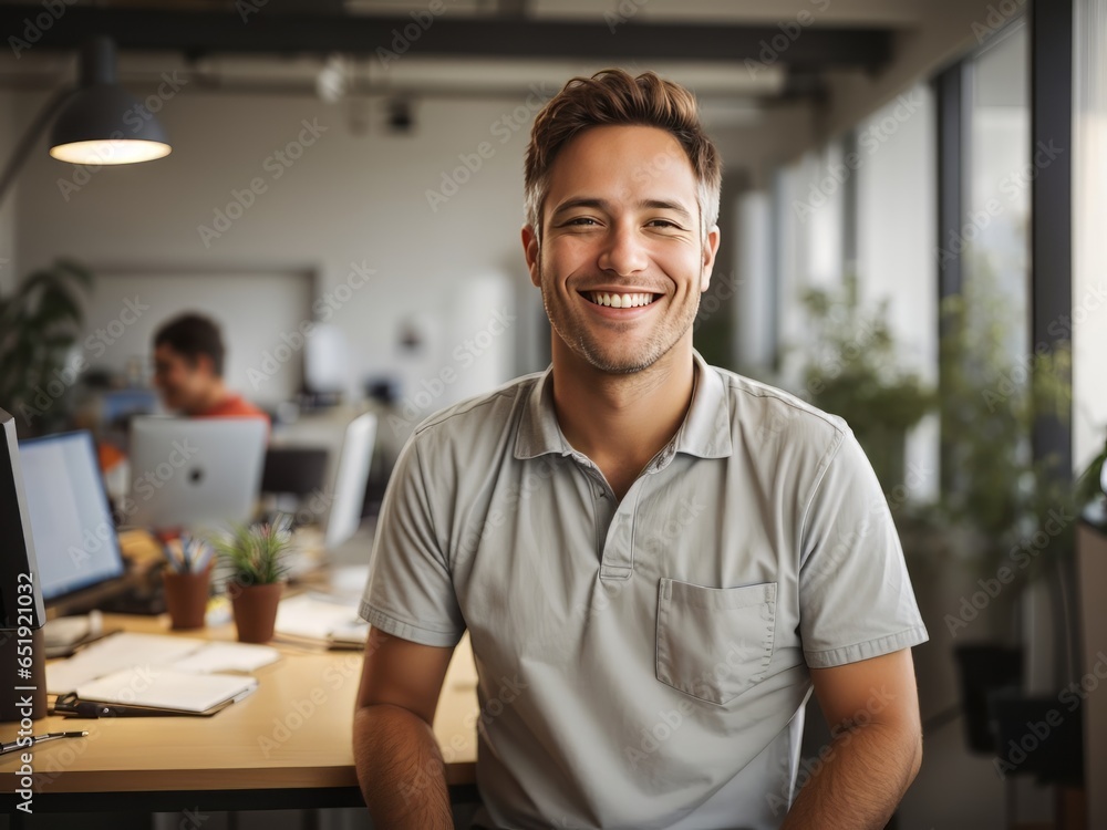 Man in Office Work Space Man in Office Work Space