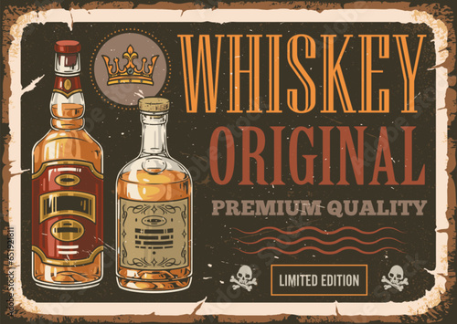 Original whiskey colorful vintage sticker