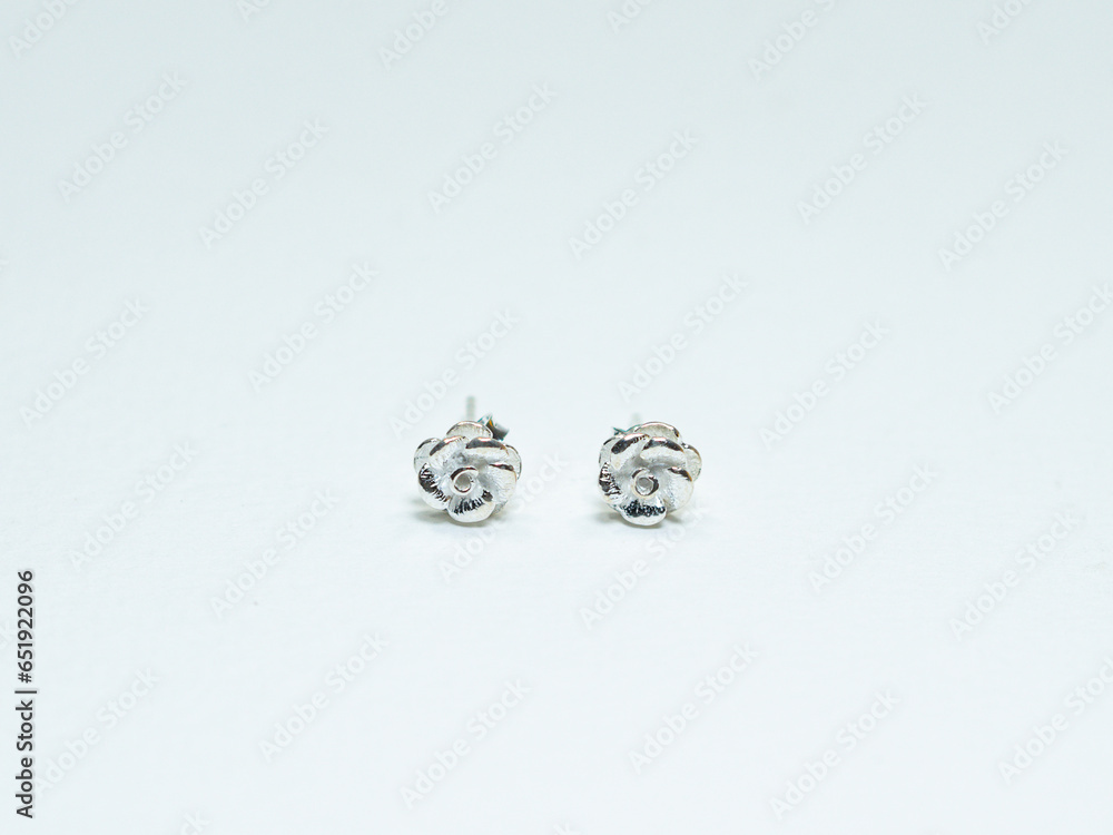 Beautiful jewelry display on white background Beautiful jewelry display on white background