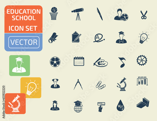 Education Icon Set Vector Design