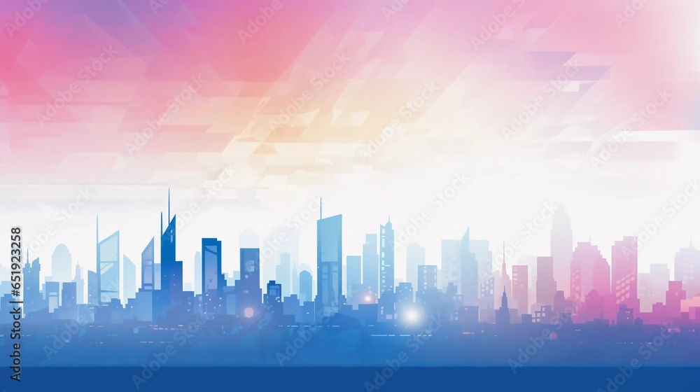 City Skyline - presentation background, wallpaper, art, hotel, lobby, print