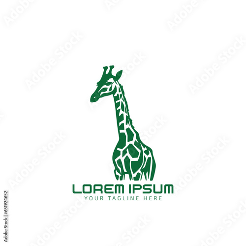 Simple Minimalist Giraffe Logo Icon Silhouette for Wild Zoo Logo Design Vector illustration