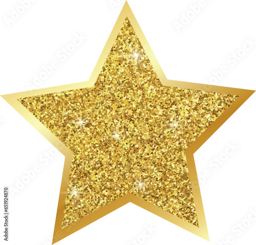 gold star glitter on transparent background