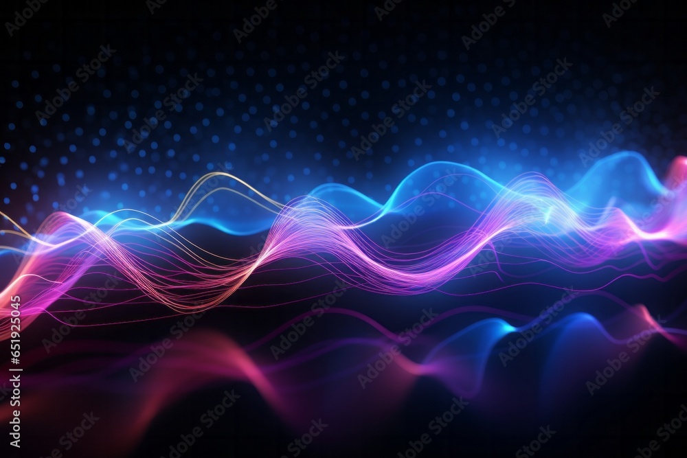 purple sound waveform background - obrazy, fototapety, plakaty 