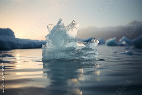 ice blocks floating on the water in the anctartic sea in norway photo