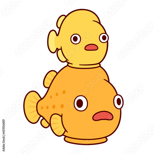 Cute cartoon lumpfish drawing
