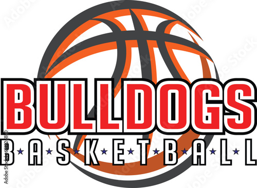 Bulldogs Basketball Graphic is a sports design template that includes graphic text, stars and a graphic basketball. This design is great for advertising and promotion such as t-shirts for teams.