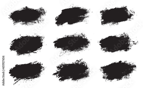 Black paint brush strokes isolated on background. Elegant dark watercolour set. Abstract textured effect bundle. Graphic design grungy painted style concept for ads, offer, big, mega, or flash sale
