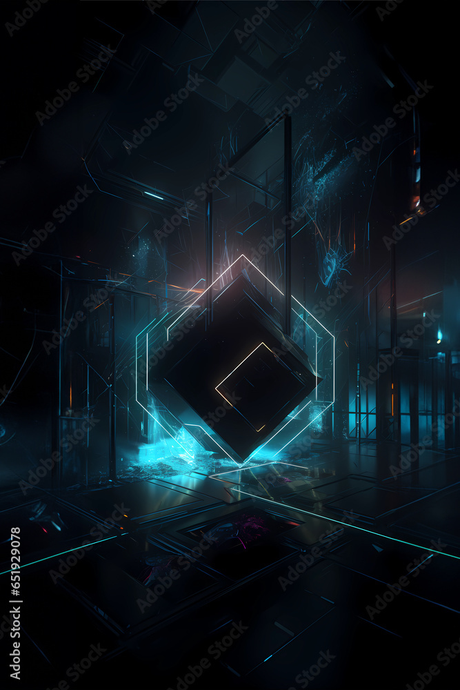 abstract technology background with glowing lines