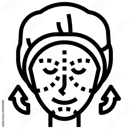 FACE LIFT filled outline icon,linear,outline,graphic,illustration