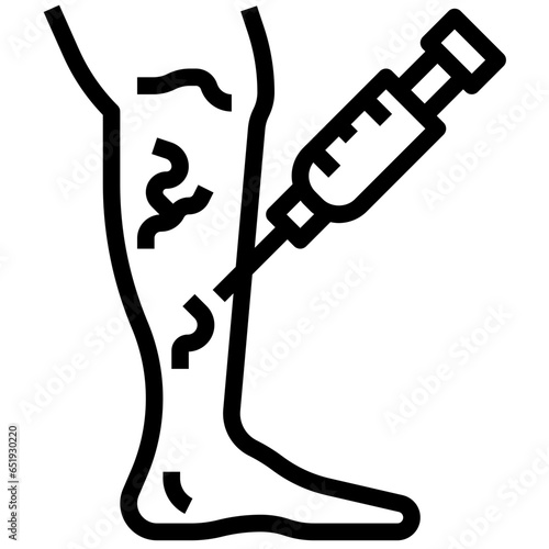 VARICOSE VEINS filled outline icon,linear,outline,graphic,illustration