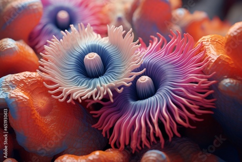 red sea anemone, Generative AI, Generative AI