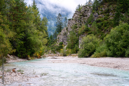 Pisnica valley in Triglav National Park, Kranjska Gora, Slovenia. Scenic land...