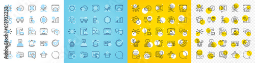 Vector icons set of 5g internet, Reject access and Integrity line icons pack for web with Reminder, Speech bubble, Phone payment outline icon. Compliance, Computer cables. Vector