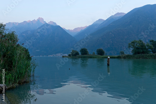 Beautiful, peaceful evening at Lake Como, Italy